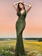 Champagne Sequin Mermaid Party Dress