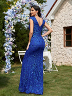 Champagne Sequin Mermaid Party Dress