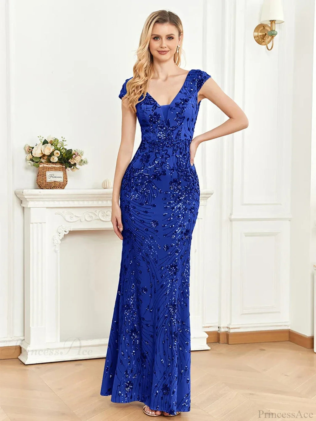 Champagne Sequin Mermaid Party Dress