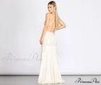 Char Formal Stylish Lattice Glitter Dress