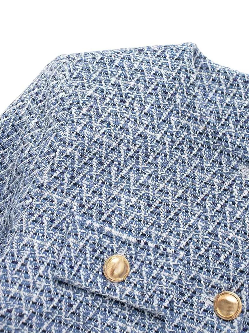 Charlotte Tweed Cropped Button Jacket