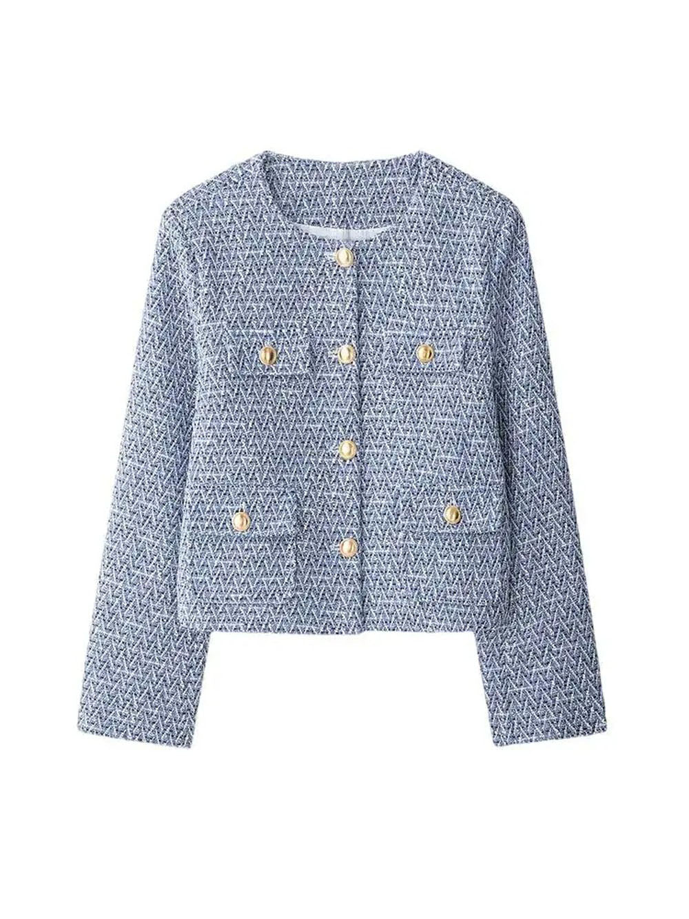 Charlotte Tweed Cropped Button Jacket