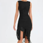 Encarnación Midi Dress with Ruffles for Women Holiday Party Outfit