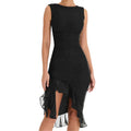 Encarnación Midi Dress with Ruffles for Women Holiday Party Outfit