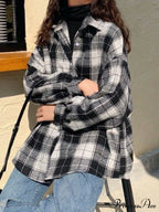Checkered Long Graceful Sleeve Blouse