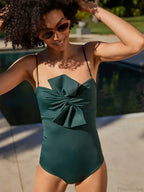 Chest Knot Halter One Piece Swimsuit