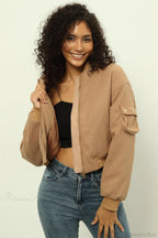Chic Casual Quilted Wool Bomber Jacket