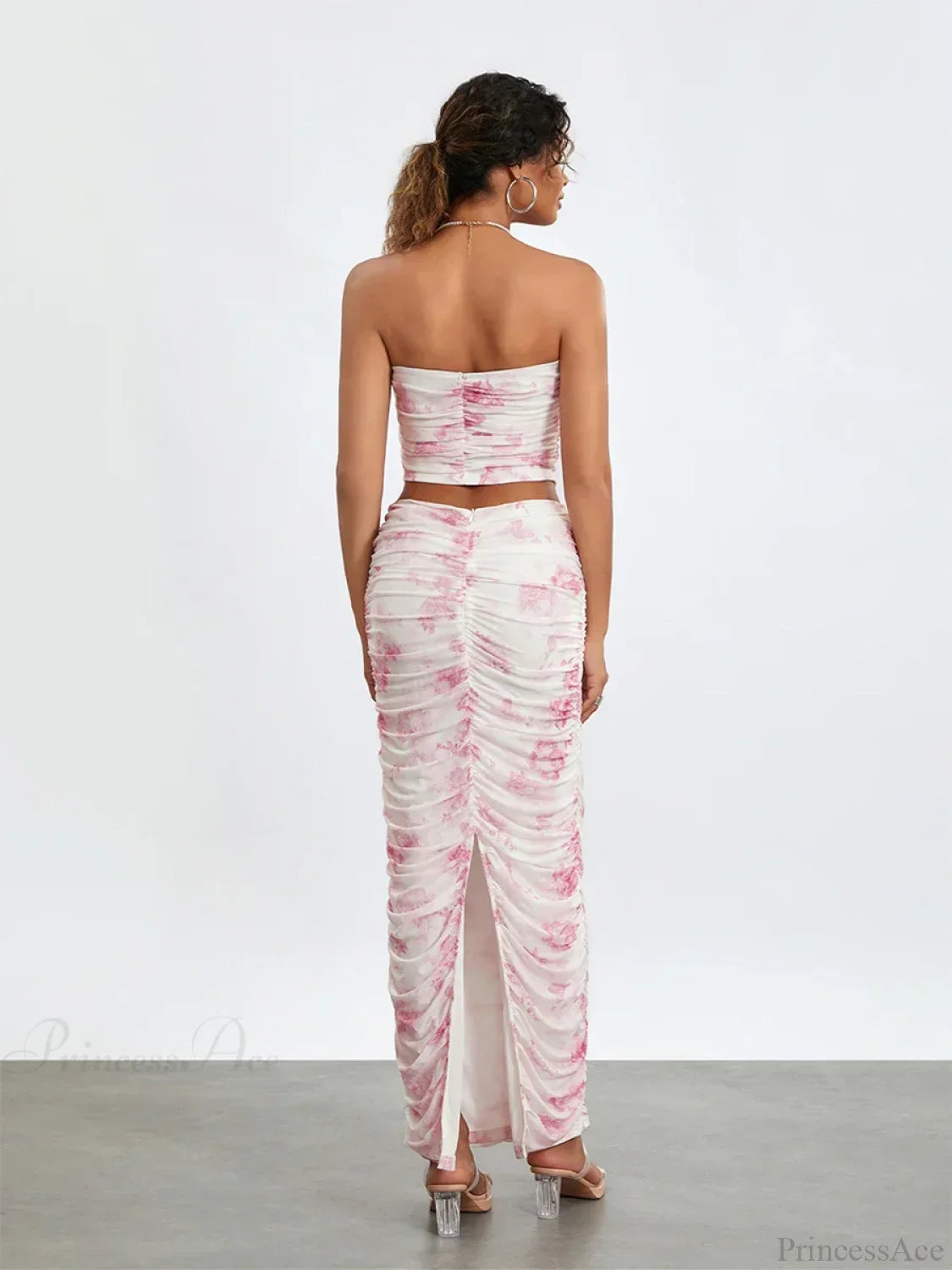 Chic Off-Shoulder Tube Top Wrap Long Floral Skirt Set