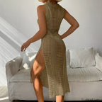 Chic Round Neck Sleeveless Cover Up