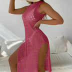 Chic Round Neck Sleeveless Cover Up