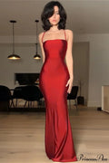 Chic Solid Cami Tube Slim Backless Maxi Dress