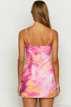 Chic Tie Detail Spaghetti Strap Fitted Mini Dress