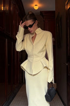 Chic Tweed Sophisticated Professional Two Piece Set
