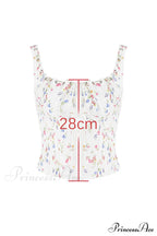 Chicca White Stylish Posy Print Top
