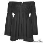 Chiffon Detachable Corset Charming Puff Sleeve Mini Dresses
