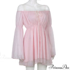 Chiffon Detachable Corset Charming Puff Sleeve Mini Dresses