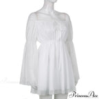Chiffon Detachable Corset Charming Puff Sleeve Mini Dresses