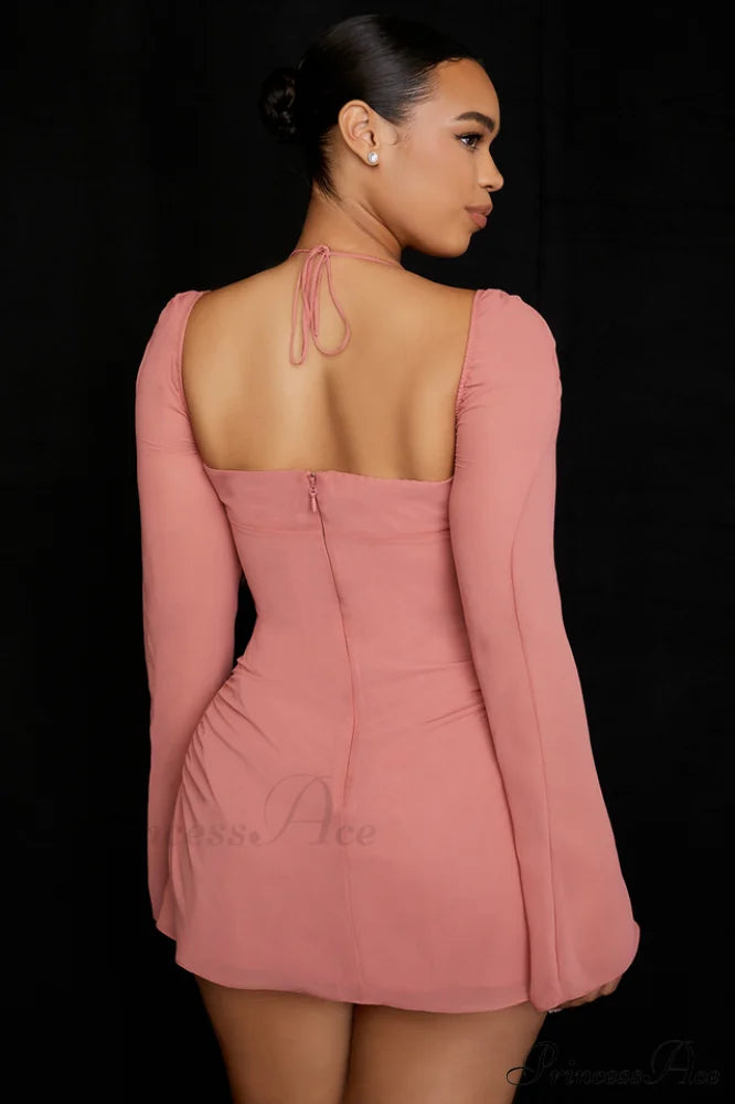 Chiffon Halter Stylish Mini Dress