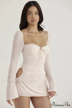 Chiffon Halter Stylish Mini Dress