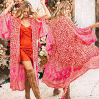Chiffon Leopard Print Kimono Boho Beach Cover up