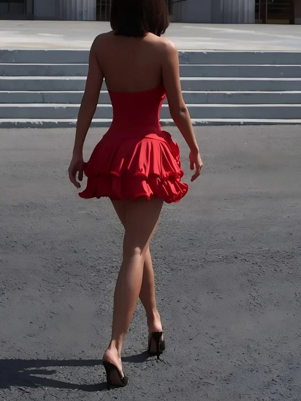 Chloe Halter Ruffled Mini Dress
