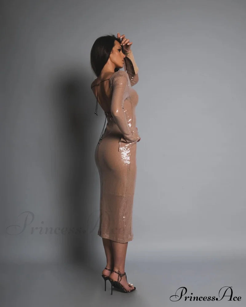 CHLOI LACE Stylish UP SEQUIN DRESS
