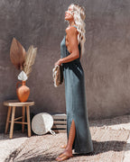 Choose Wisely Knit Maxi Dress Olive