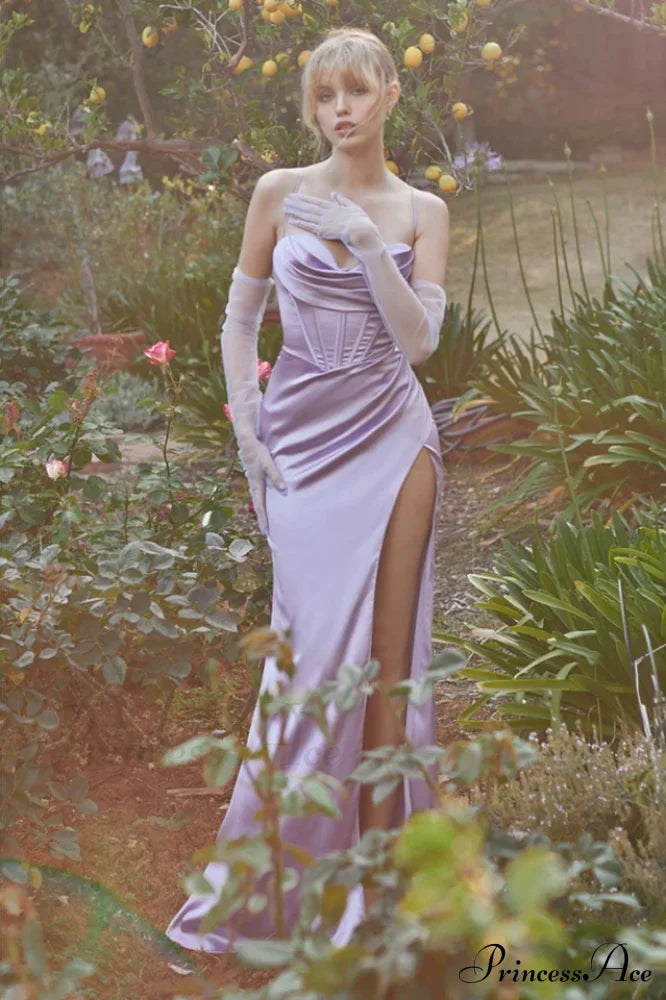 Cinderella Divine 7483 Charming Corset Cowl Satin Gown