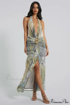 Cindy Plunge Stylish Maxi Dress