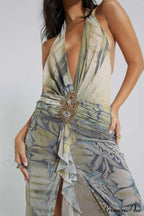Cindy Plunge Stylish Maxi Dress