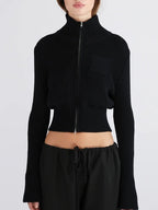 Claire Zip Turtleneck Knit Cardigan