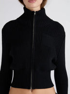 Claire Zip Turtleneck Knit Cardigan