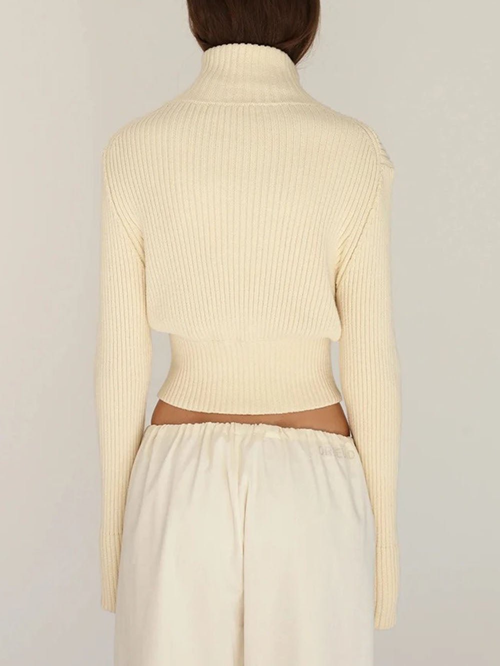 Claire Zip Turtleneck Knit Cardigan