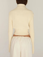 Claire Zip Turtleneck Knit Cardigan