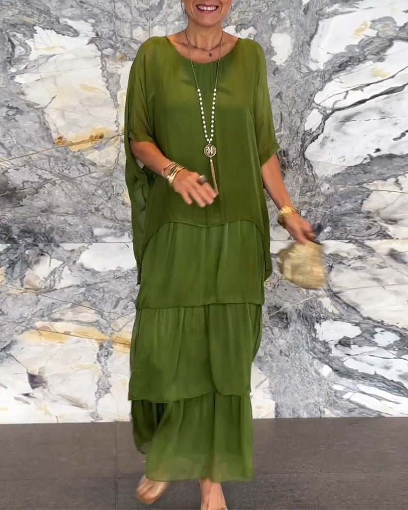 Geraldine Elegant A-line Maxi Dress for Women Light Breezy Style