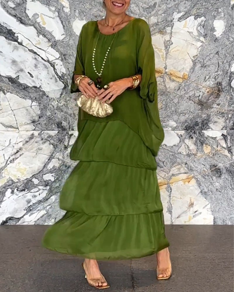Geraldine Elegant A-line Maxi Dress for Women Light Breezy Style