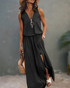Brigitte Elegant, Bodycon Dress with Zipper and Slit for Women