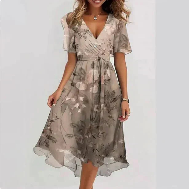 Katia Elegant V-neck Dress for Everyday Chic for Women Stylish Outfit