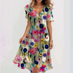Katia Elegant V-neck Dress for Everyday Chic for Women Stylish Outfit