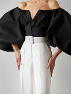 Clara Off Shoulder Lantern Sleeve Top