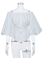 Clara Off Shoulder Lantern Sleeve Top