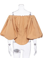 Clara Off Shoulder Lantern Sleeve Top
