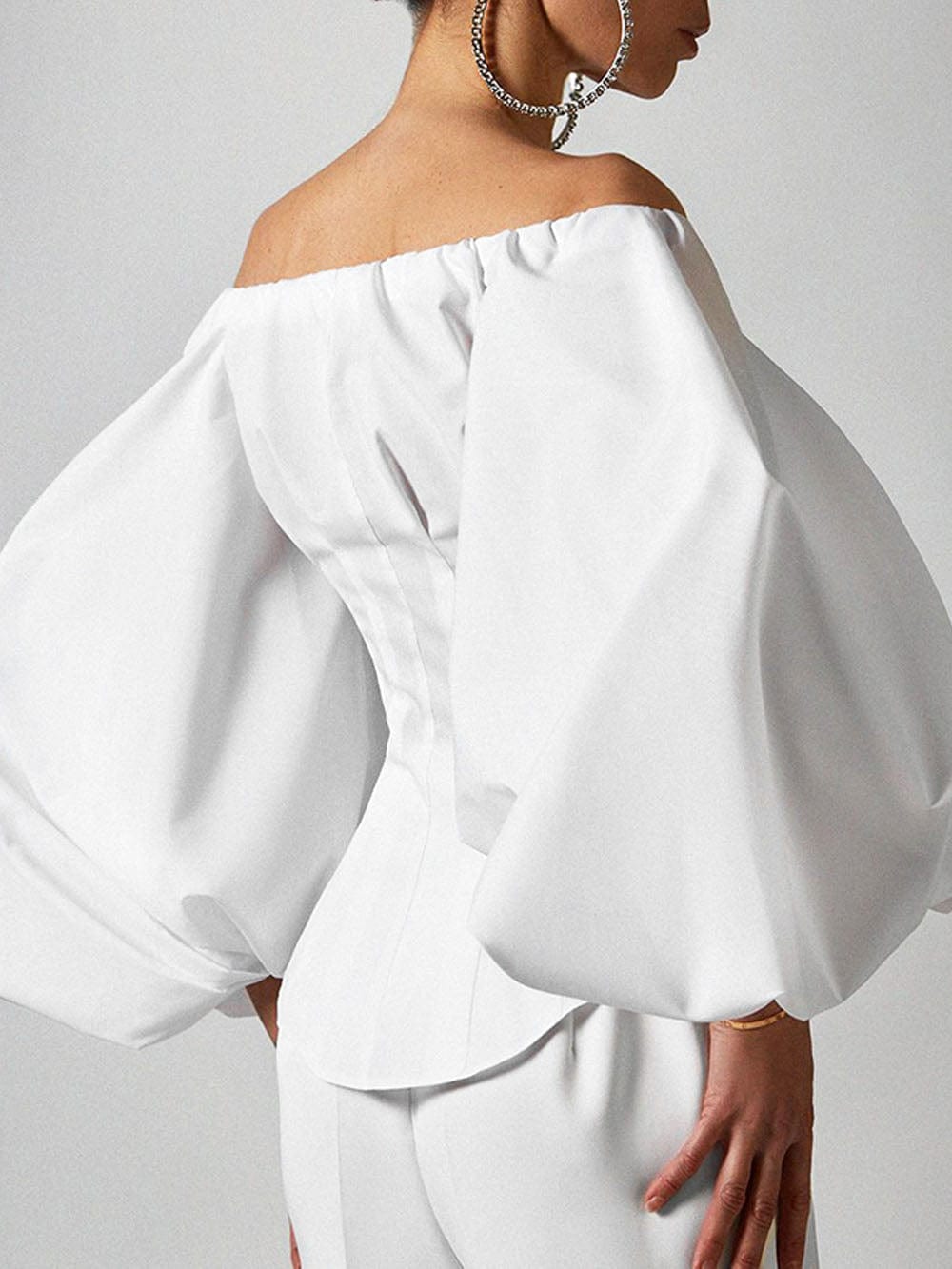 Clara Off Shoulder Lantern Sleeve Top