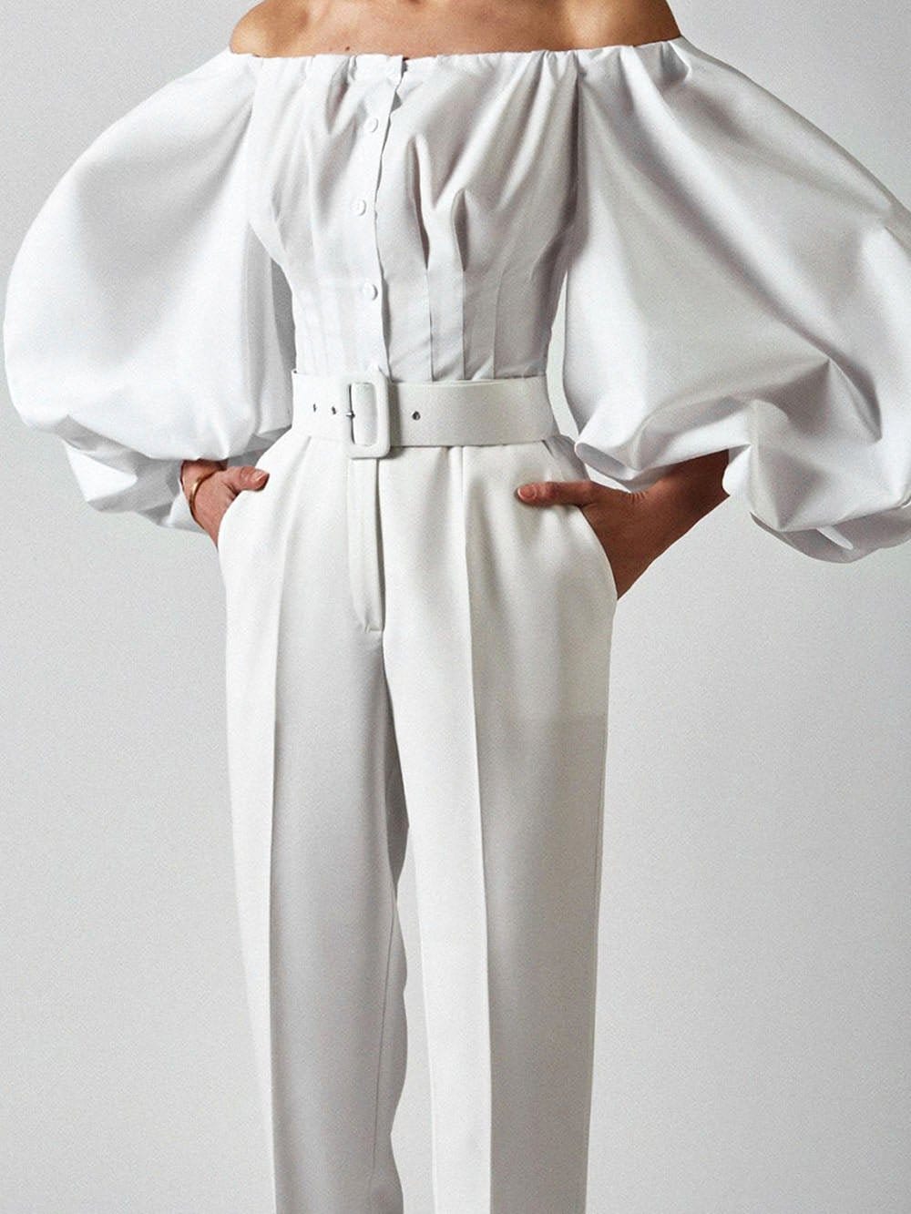 Clara Off Shoulder Lantern Sleeve Top