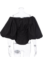 Clara Off Shoulder Lantern Sleeve Top