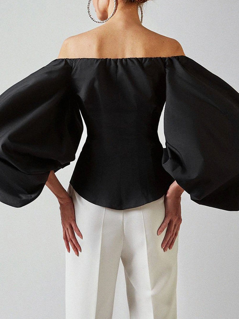 Clara Off Shoulder Lantern Sleeve Top