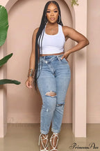 Classic Fashion Stretch Ripped Streetwear Denim Jean