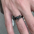 Clear Cross Rebel Gothic Ring
