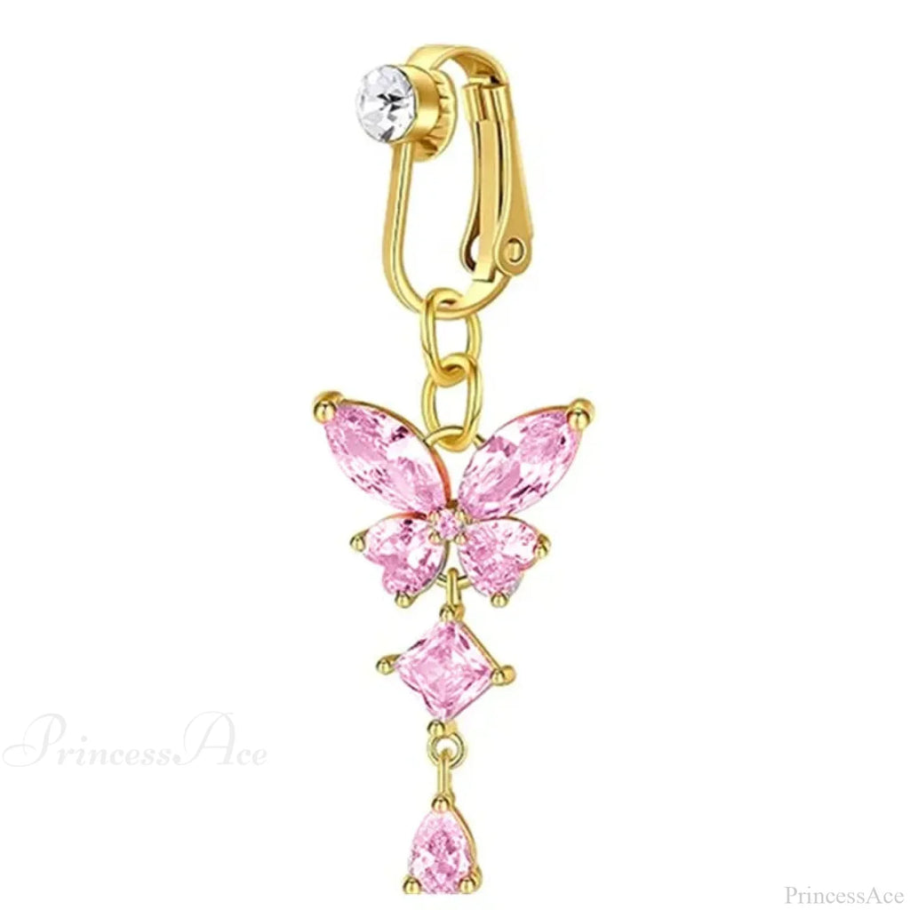 Clip-On Butterfly False Gothic Abdomen Ring