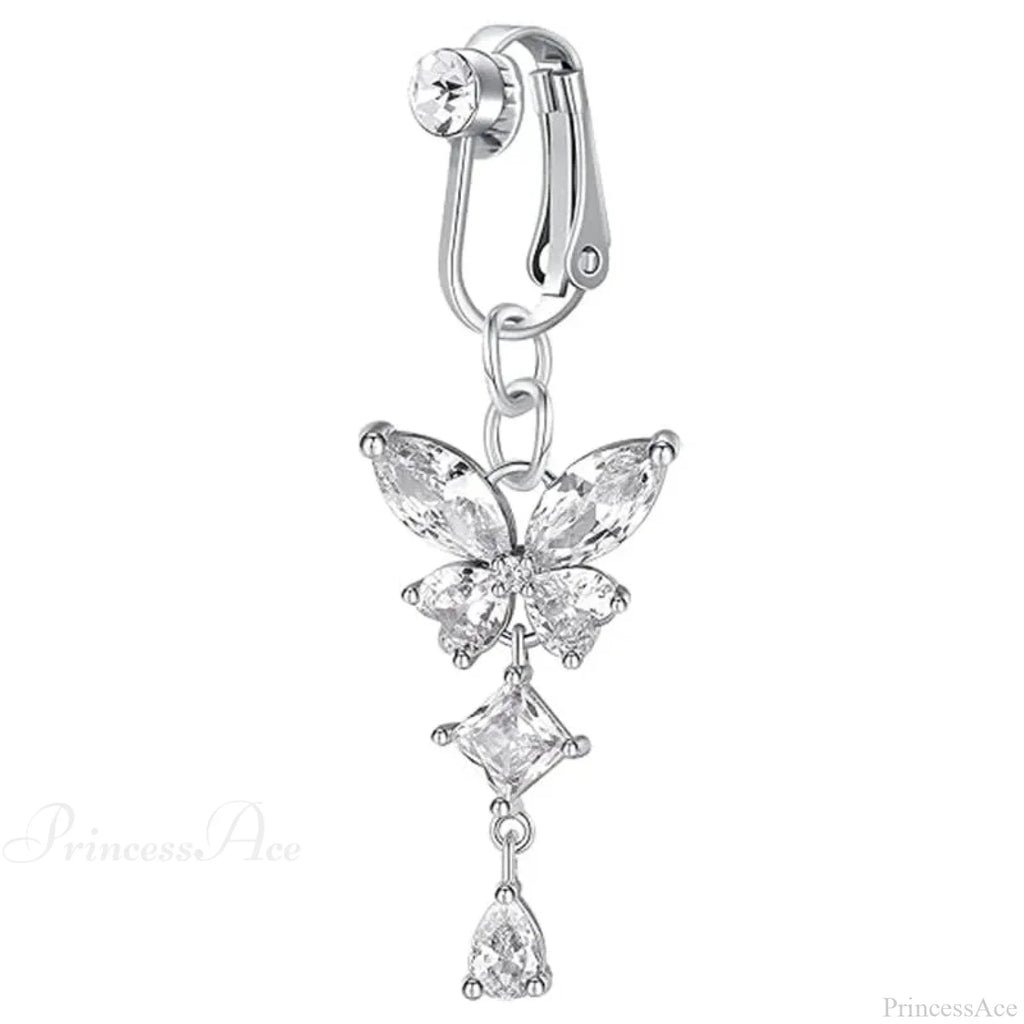Clip-On Butterfly False Gothic Abdomen Ring